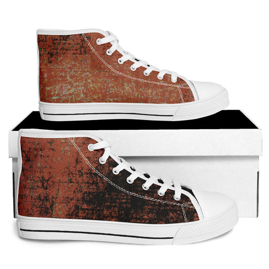 Desert Black and Orange High Top Shoes - White