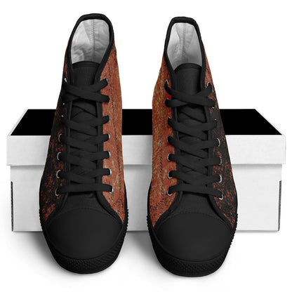 Desert Black and Orange High Top Shoes