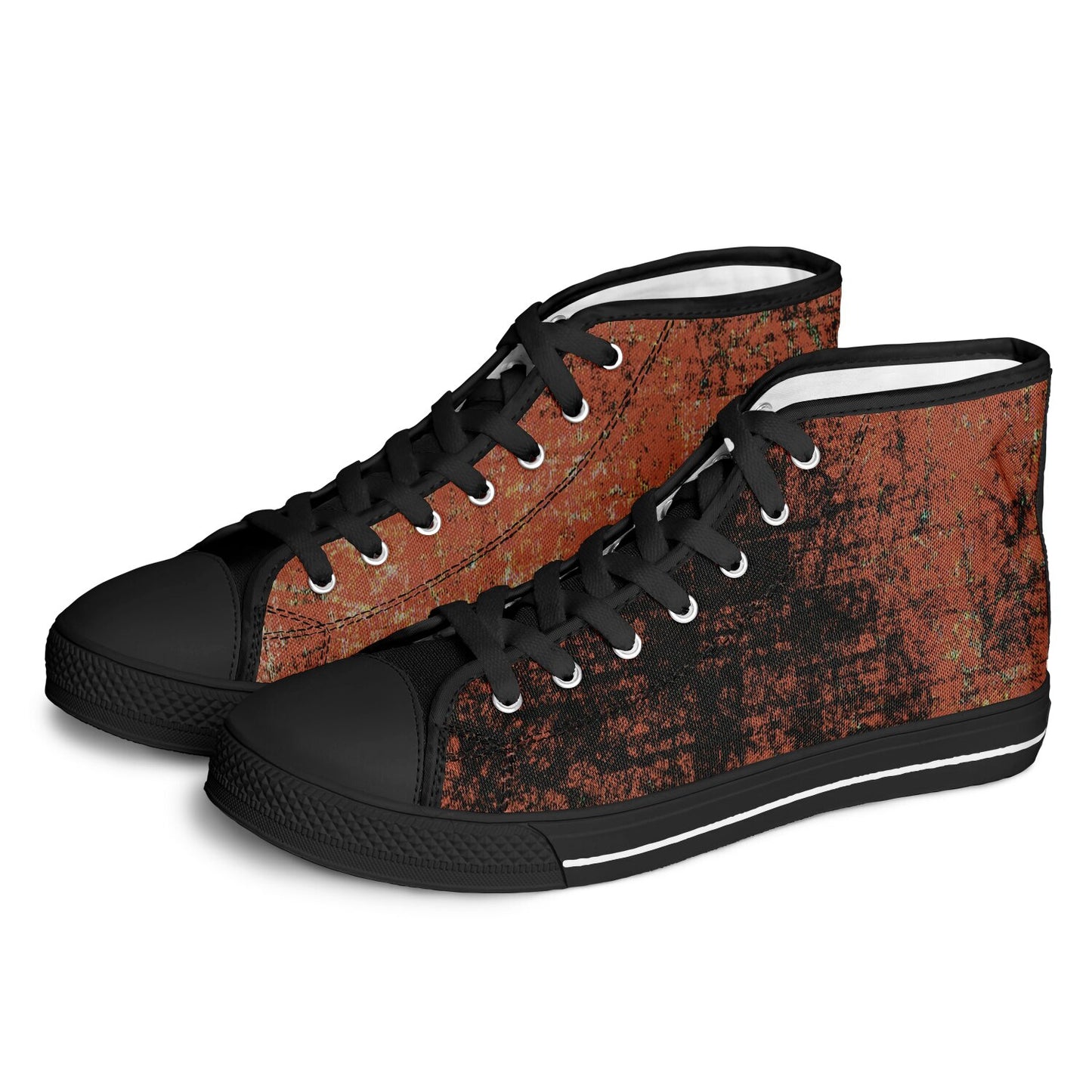 Desert Black and Orange High Top Shoes