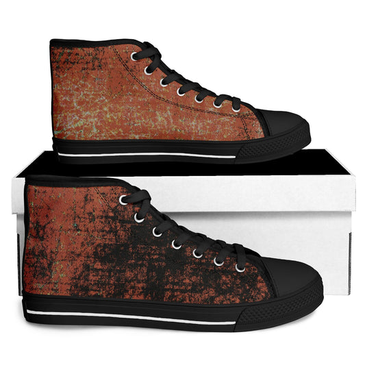 Desert Black and Orange High Top Shoes